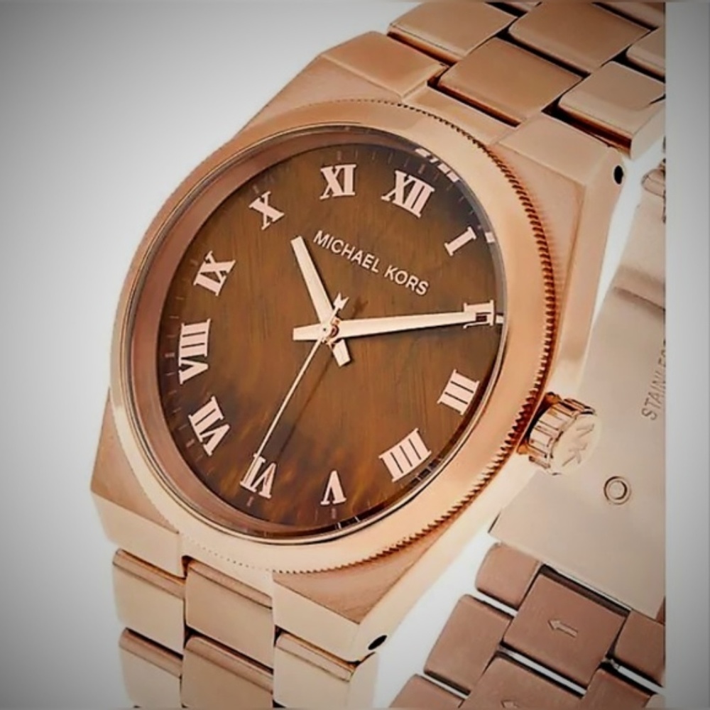 NWT Womens Michael Kors Rose Gold Channing Watch